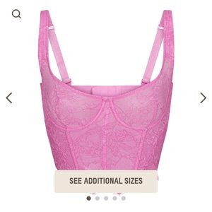 NWT SKIMS BUBBLE GUM Lace Bustier